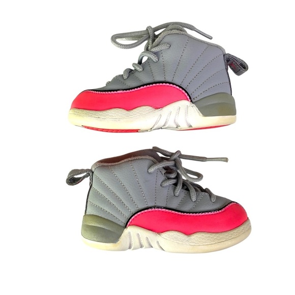 Nike Air Jordan 12 XII Retro Sneaker Pink Grey Toddler Baby Kid 6C 819666 060 - Picture 5 of 9
